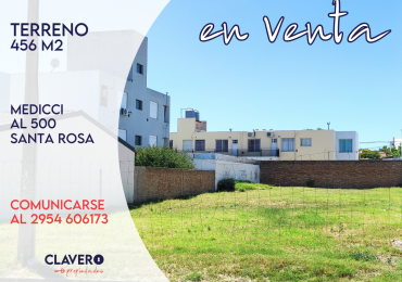 Terreno 456m2 - B° Congreso - Ideal Desarrollo Inmobiliario - Santa Rosa La Pampa