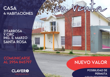 Casa - Zitarrosa y Circunvalacion Ing Marzo, B° Villa Santillan Oeste, Santa Rosa.